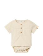 Nbmhoman Ss Loose Body Shirt Lil Bodies Short-sleeved Beige Lil'Atelie...