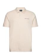 Towelling Polo Shirt Tops Polos Short-sleeved Beige Lyle & Scott