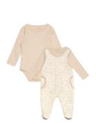 Body Ls W.velour Romper Sets Sets With Body Beige Fixoni