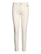 Stretch Trousers With Zip Detail Bottoms Jeans Slim Cream Esprit Casua...