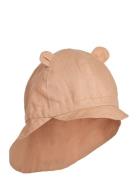 Gorm Linen Sun Hat With Ears Solhat Pink Liewood