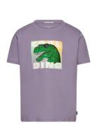 Special Artwork T-Shirt Tops T-Kortærmet Skjorte Purple Tom Tailor