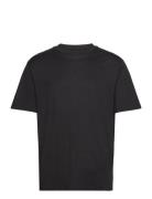 Mercerized Slim Fit T-Shirt Tops T-Kortærmet Skjorte Black Mango