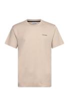 Micro Logo Interlock T-Shirt Tops T-Kortærmet Skjorte Cream Calvin Kle...