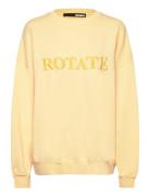 Sweat Logo Crewneck Tops Sweatshirts & Hoodies Sweatshirts Yellow ROTA...