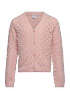 Cardigan Patternknit V Neck Tops Knitwear Cardigans Pink Lindex