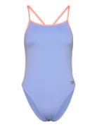 Womens Solid Vback Sport Swimsuits Blue Speedo