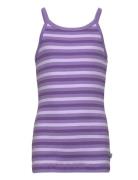 2X2 Cotton Stripe Trilina Top Tops T-shirts Sleeveless Purple Mads Nør...
