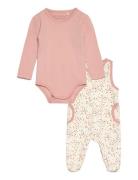 Body Ls W.velour Romper Sets Sets With Body Pink Fixoni