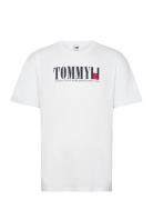 Tjm Reg Tommy Dna Flag Tee Ext Tops T-Kortærmet Skjorte White Tommy Je...