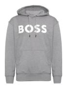 Webasichood Tops Sweatshirts & Hoodies Hoodies Grey BOSS