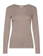 T-Shirts Tops T-shirts & Tops Long-sleeved Brown Esprit Casual
