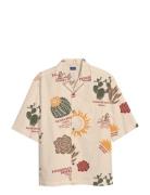 Jorjeff Gallery Aop Resort Shirt Ss Smu Tops Shirts Short-sleeved Crea...