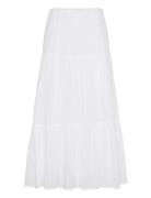 Maxi Cotton Skirt Lang Nederdel White Gina Tricot