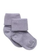 Cotton Rib Baby Socks Sokker Strømper Purple Mp Denmark