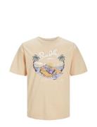 Jjzion Tee Ss Crew Neck Jnr Tops T-Kortærmet Skjorte Yellow Jack & J S