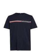 Chest Stripe Tee Tops T-Kortærmet Skjorte Blue Tommy Hilfiger