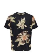 Onsklop Reg Ss Floral Tee Tops T-Kortærmet Skjorte Navy ONLY & SONS