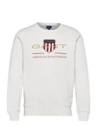 Archive Shield C-Neck Tops Sweatshirts & Hoodies Sweatshirts White GAN...
