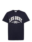 University T-Shirt Tops T-Kortærmet Skjorte Navy Les Deux