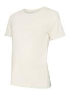 Mleva Ss Jrs Top Tops T-shirts & Tops Short-sleeved Cream Mamalicious