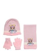 Set Cap + Scarf + Gloves Accessories Winter Accessory Set Pink L.O.L