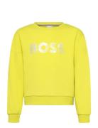 Sweatshirt Tops Sweatshirts & Hoodies Sweatshirts Yellow BOSS