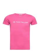 Printed T-Shirt Tops T-Kortærmet Skjorte Pink Tom Tailor