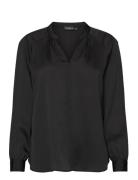 Slioana Blouse Ls Tops Blouses Long-sleeved Black Soaked In Luxury