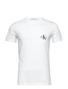 Core Monologo Pocket Slim Tee Tops T-Kortærmet Skjorte White Calvin Kl...