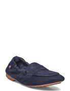 Th Suede Moccasin Loafers Flade Sko Navy Tommy Hilfiger
