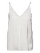 Vicava V-Neck Lace Singlet Tops T-shirts & Tops Sleeveless White Vila