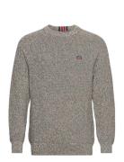 D2. Twisted Cotton C-Neck Tops Knitwear Round Necks Grey GANT