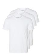 Slhroland Ss O-Neck Tee 3-Pack Noos Tops T-Kortærmet Skjorte White Sel...