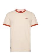 Essential Logo Ringer Tee Tops T-Kortærmet Skjorte Beige Superdry