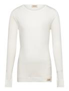 Plain Tee Ls Tops T-shirts Long-sleeved T-Skjorte White MarMar Copenha...