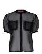 Cam Tops Shirts Short-sleeved Black Custommade