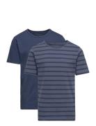 Basic 32 -T-Shirt Ss  Tops T-Kortærmet Skjorte Blue Minymo