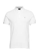 Slim Fit Logo Tops Polos Short-sleeved White Hackett London