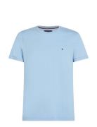 Stretch Slim Fit Tee Tops T-Kortærmet Skjorte Blue Tommy Hilfiger