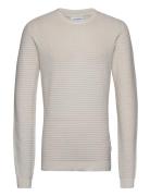 Structure Knit Tops Knitwear Round Necks White Lindbergh