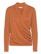 Alanoiw Wrap Blouse Tops Blouses Long-sleeved Orange InWear