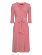 Mid Weight Mj-Dress Knælang Kjole Pink Lauren Ralph Lauren