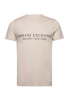 T-Shirt Tops T-Kortærmet Skjorte Cream Armani Exchange