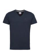 Tjm Original Jersey V Neck Tee Tops T-Kortærmet Skjorte Navy Tommy Jea...