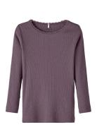 Nmfkab Ls Top Noos Tops T-shirts Long-sleeved T-Skjorte Purple Name It