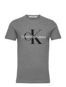 Core Monologo Slim Tee Tops T-Kortærmet Skjorte Grey Calvin Klein Jean...