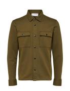 Slhjackie Sweat Jacket Noos Tops Overshirts Khaki Green Selected Homme