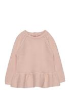 Knitted Pullover W. Frill Tops Knitwear Pullovers Pink Copenhagen Colo...