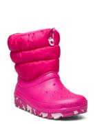 Classic Neo Puff Boot K Vinterstøvler Pull On Pink Crocs
